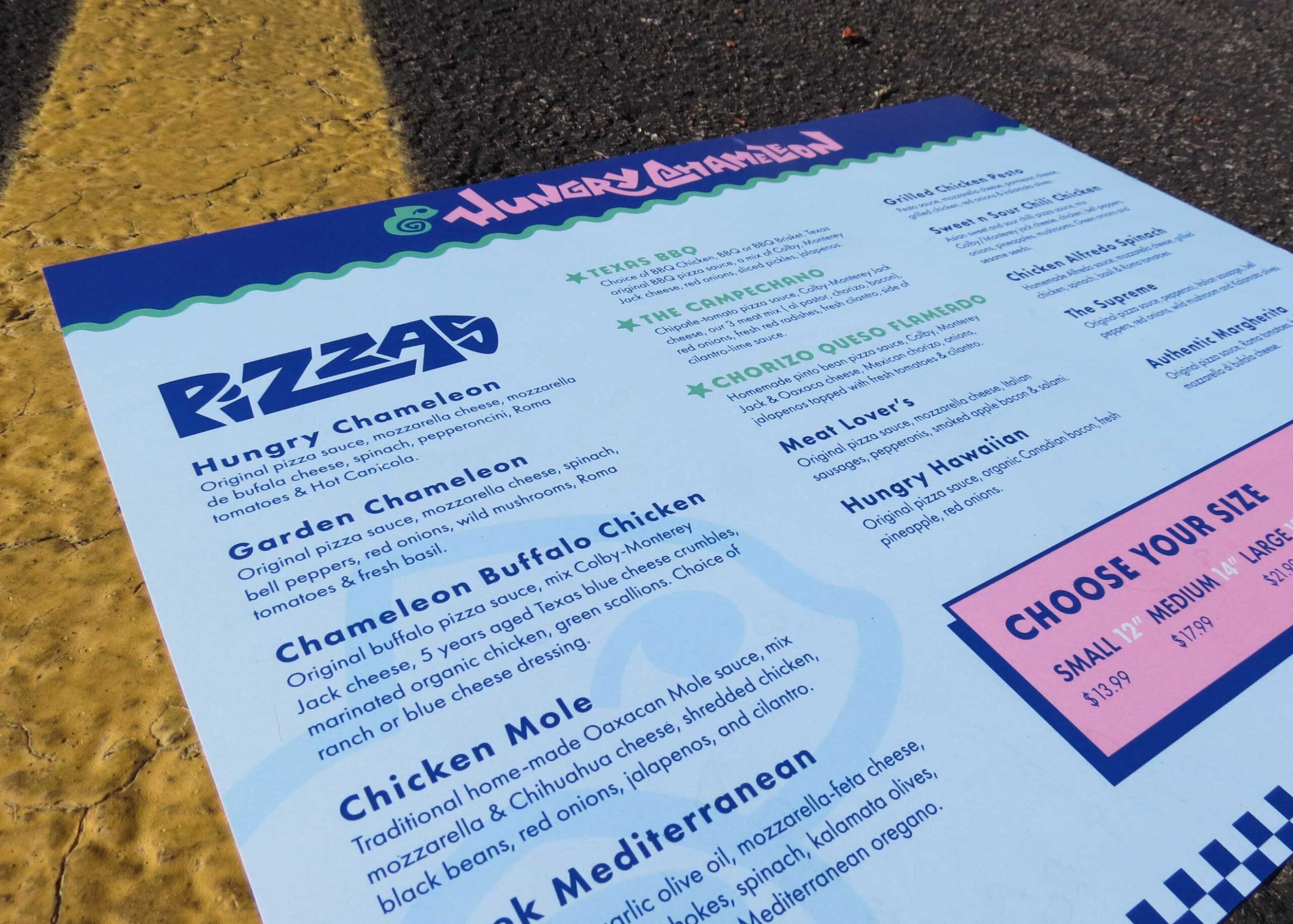 Menu Closeup